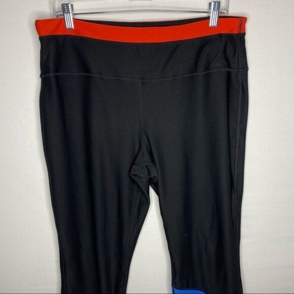 Avia Red Blue Black Cropped Colorblock Active Sportswear Leggings Stretch XL - Picture 3 of 8
